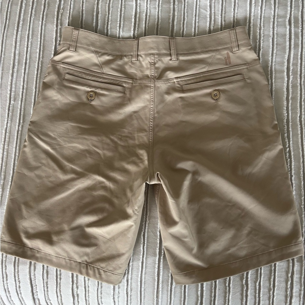 johnnie-O Tan Flat Front Relaxed Shorts